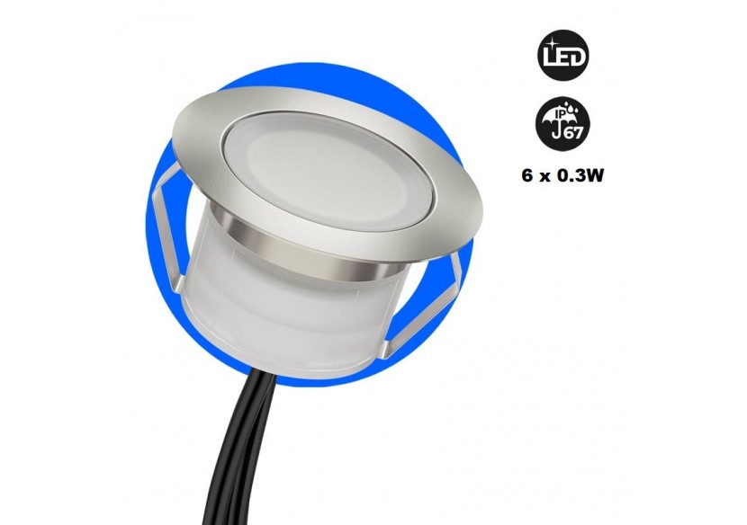 Kit 6 spots LED encastrés au sol 0,3W 12V-DC IP67 - BA50004-AZ - Barcelona LED