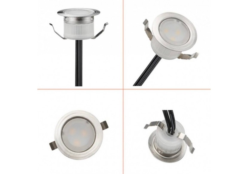 Kit 6 spots LED encastrés au sol 0,3W 12V-DC IP67 - BA50004-AZ - Barcelona LED