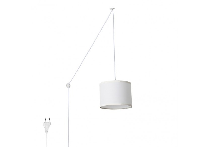 Suspension avec câble et abat-jour en tissu "KIM". - L3060-C-B - Barcelona LED Suspension avec câble et abat-jour en tissu "KIM". - L3060-C-B - Barcelona LED