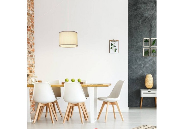 Suspension avec câble et abat-jour en tissu "KIM". - L3060-C-B - Barcelona LED 2