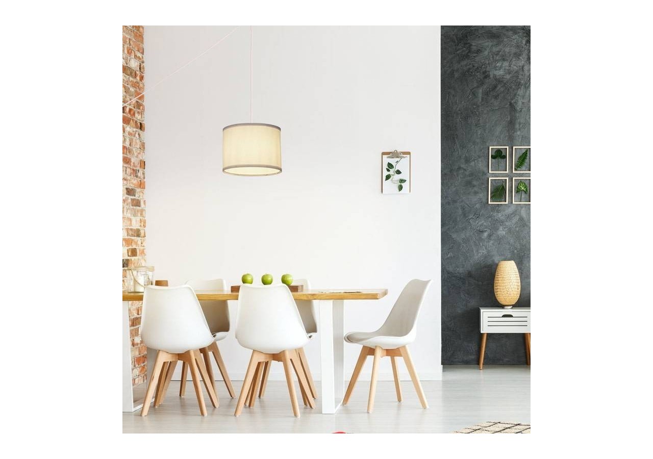 Suspension avec câble et abat-jour en tissu "KIM". - L3060-C-B - Barcelona LED