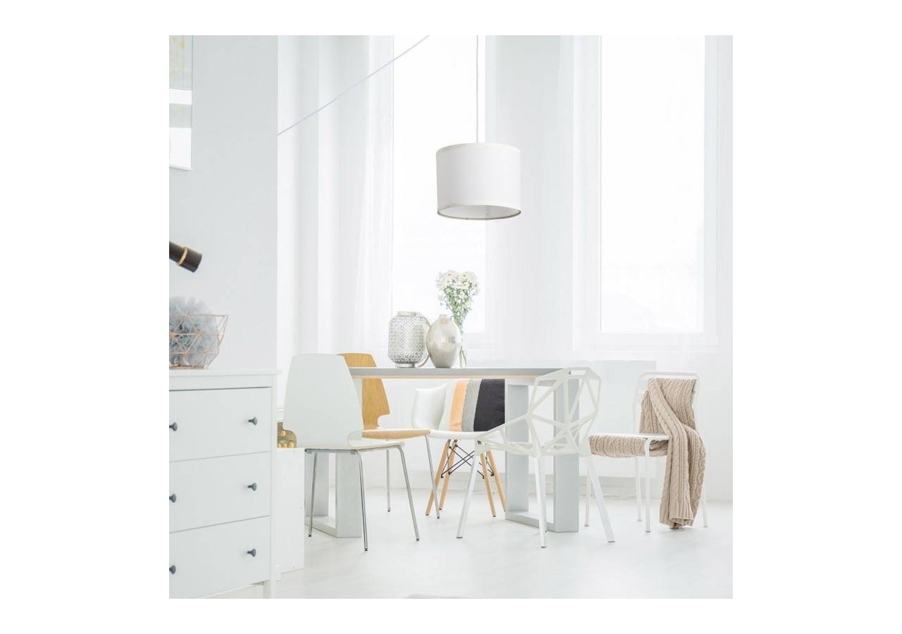 Suspension avec câble et abat-jour en tissu "KIM". - L3060-C-B - Barcelona LED