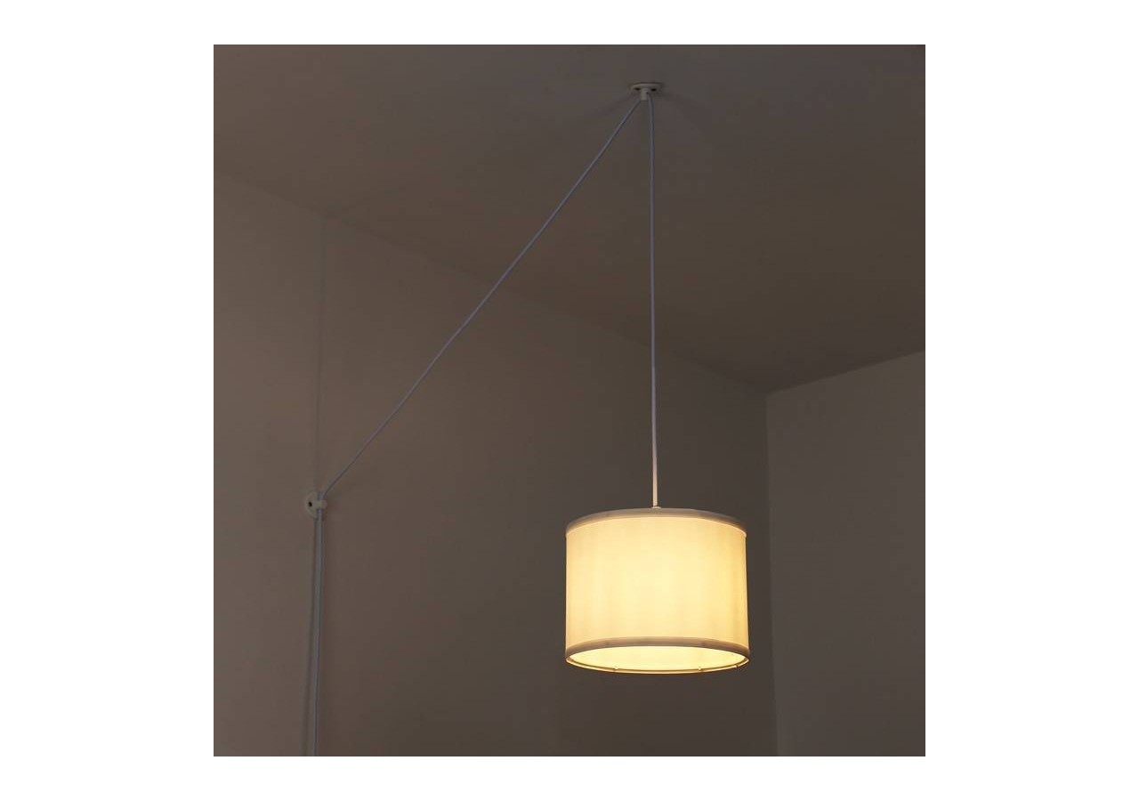 Suspension avec câble et abat-jour en tissu "KIM". - L3060-C-B - Barcelona LED