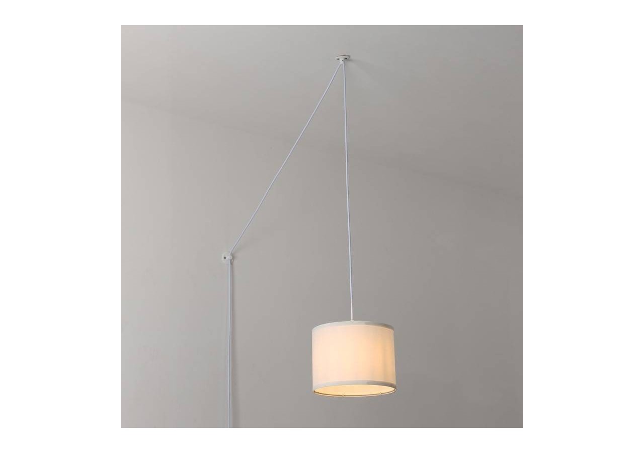 Suspension avec câble et abat-jour en tissu "KIM". - L3060-C-B - Barcelona LED
