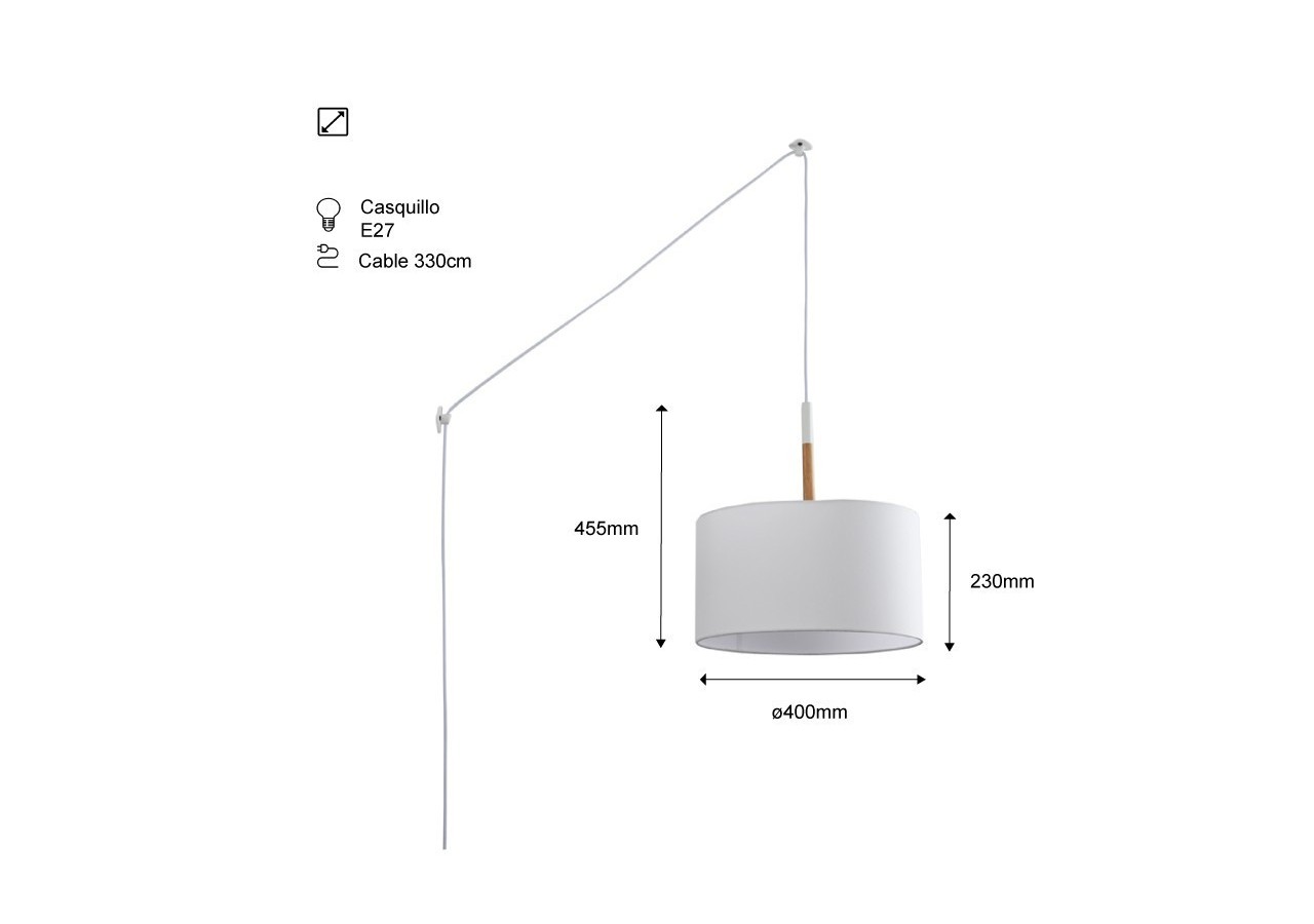 Suspension avec douille E27 "CLASS XL" - LN1304-C-B - Barcelona LED