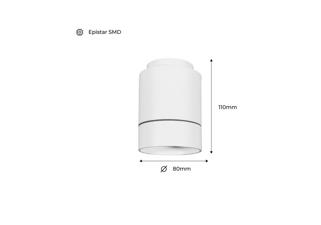 Plafonnier "Roller" 7W avec Driver Lifud DALI/PUSH - L305-B-DALI - Barcelona LED