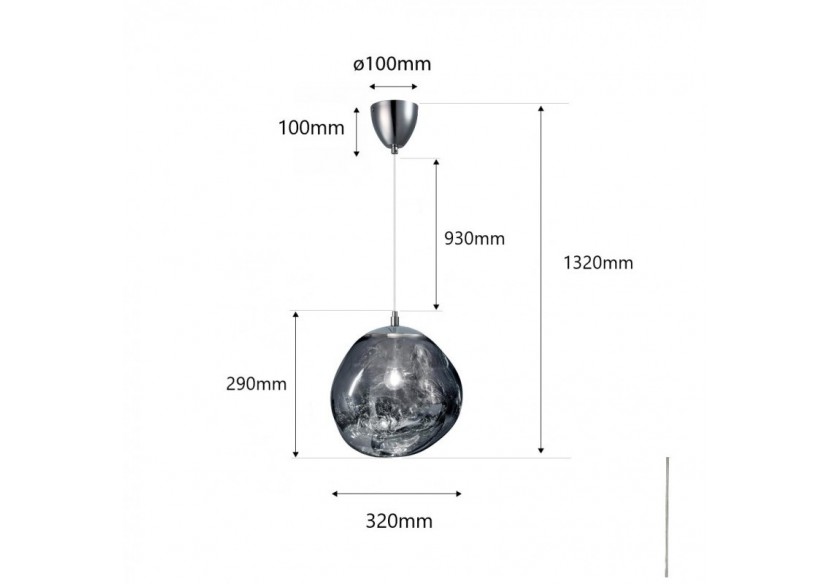 Suspension design en verre "Abril" - LC100-CR - Barcelona LED Suspension design en verre "Abril" - LC100-CR - Barcelona LED