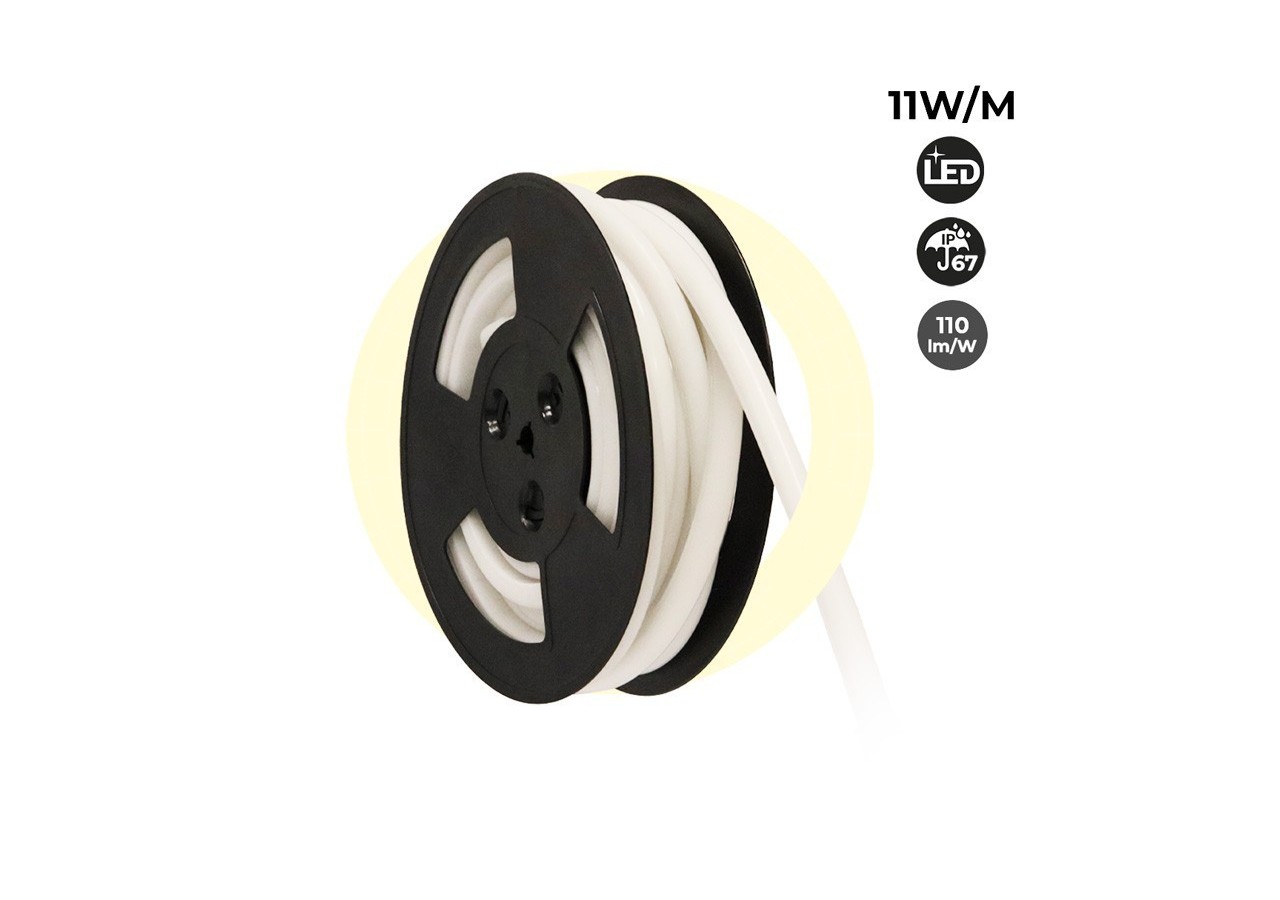 Néon LED flexible 24V DC-12x12mm-10 mètres-Kit complet-11W/m-IP67-Courbure verticale - N1212-10M-BC - Barcelona LED