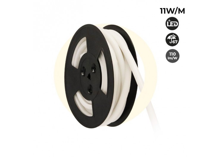 Néon LED flexible 24V DC-12x12mm-10 mètres-Kit complet-11W/m-IP67-Courbure verticale - N1212-10M-BN - Barcelona LED