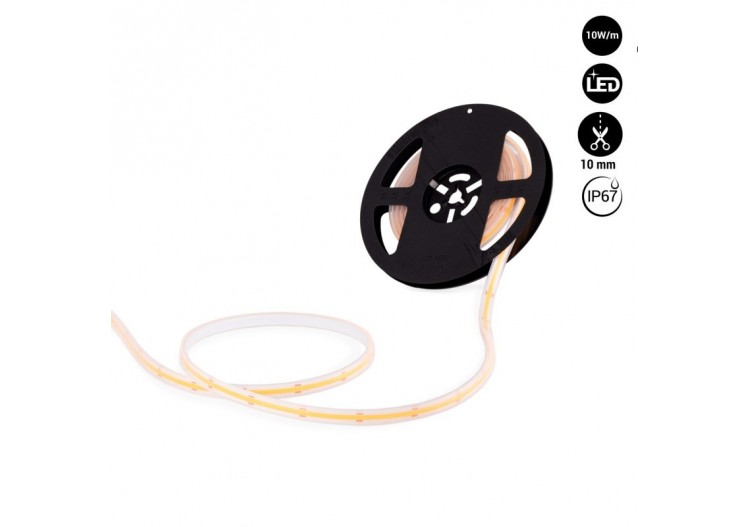 Ruban LED COB 24V DC-10W/m-10mm-IP67-Rouleau de 5 mètres-Sécable tous les 1cm - B1569-5-270 - Barcelona LED
