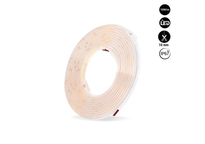 Ruban LED COB 24V DC-10W/m-10mm-IP67-Rouleau de 5 mètres-Sécable tous les 1cm - B1569-5-BN - Barcelona LED Ruban LED COB 24V DC-10W/m-10mm-IP67-Rouleau de 5 mètres-Sécable tous les 1cm - B1569-5-BN - Barcelona LED