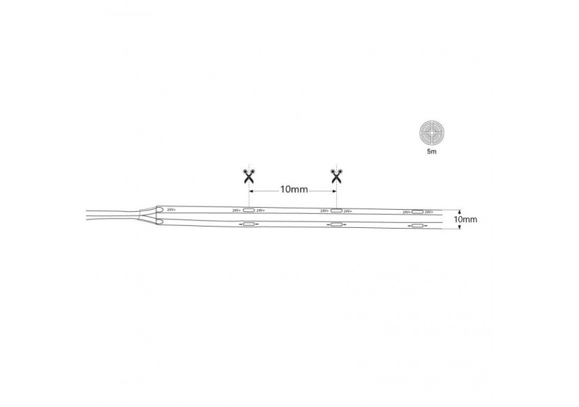Ruban LED COB 24V DC-10W/m-10mm-IP67-Rouleau de 5 mètres-Sécable tous les 1cm - B1569-5-BN - Barcelona LED Ruban LED COB 24V DC-10W/m-10mm-IP67-Rouleau de 5 mètres-Sécable tous les 1cm - B1569-5-BN - Barcelona LED