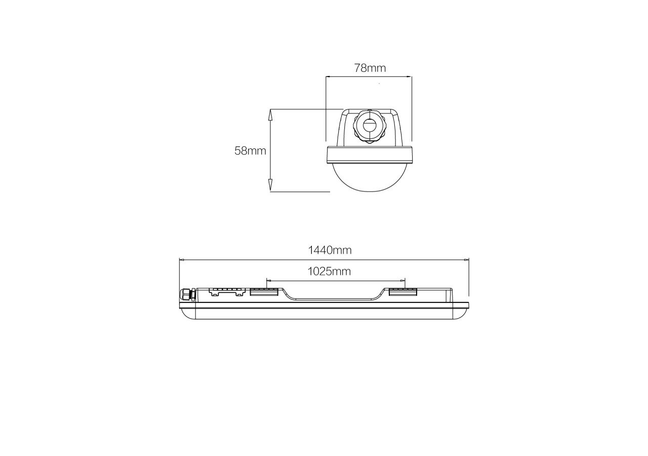 Réglette étanche LED connectable 48W- 150cm-IP65 - B8420-150BF - Barcelona LED