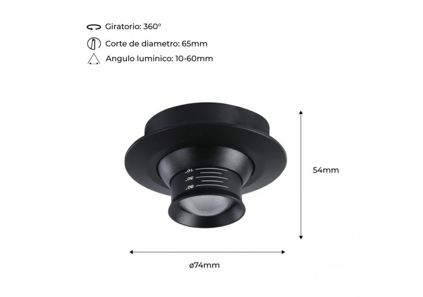 Spot encastré LED avec zoom-Réglable-Puce Cree-2700K-3W - B2050-N - Barcelona LED Spot encastré LED avec zoom-Réglable-Puce Cree-2700K-3W - B2050-N - Barcelona LED
