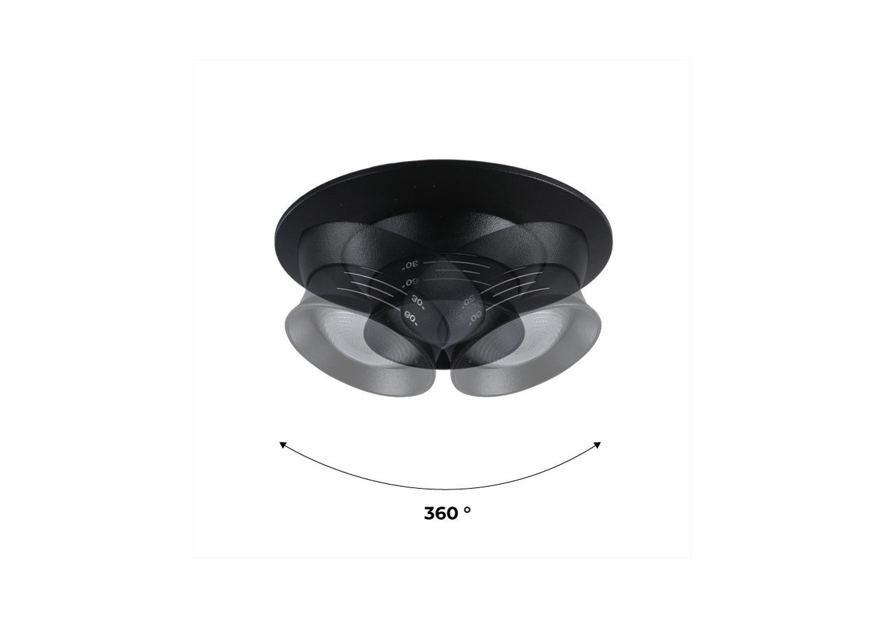 Spot encastré LED avec zoom-Réglable-Puce Cree-2700K-3W - B2050-N - Barcelona LED