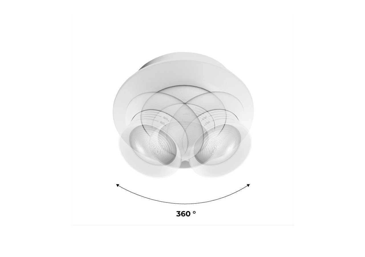 Spot encastré LED avec zoom-Réglable-Puce Cree-2700K-3W - B2050-B - Barcelona LED