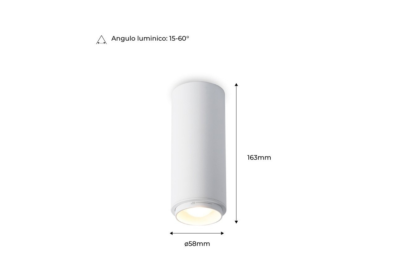 Spot avec angle d'éclairage réglable 2800K 8W - B2090-B-270 - Barcelona LED