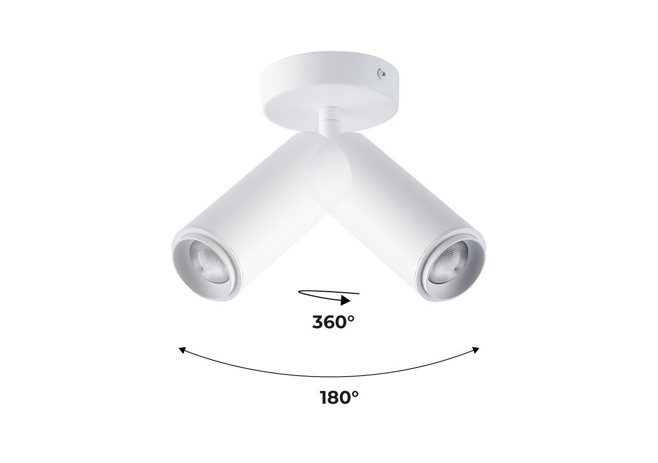 Projecteur avec angle d'éclairage réglable et projecteur articulé 8W 2800K - B2091-B-270 - Barcelona LED