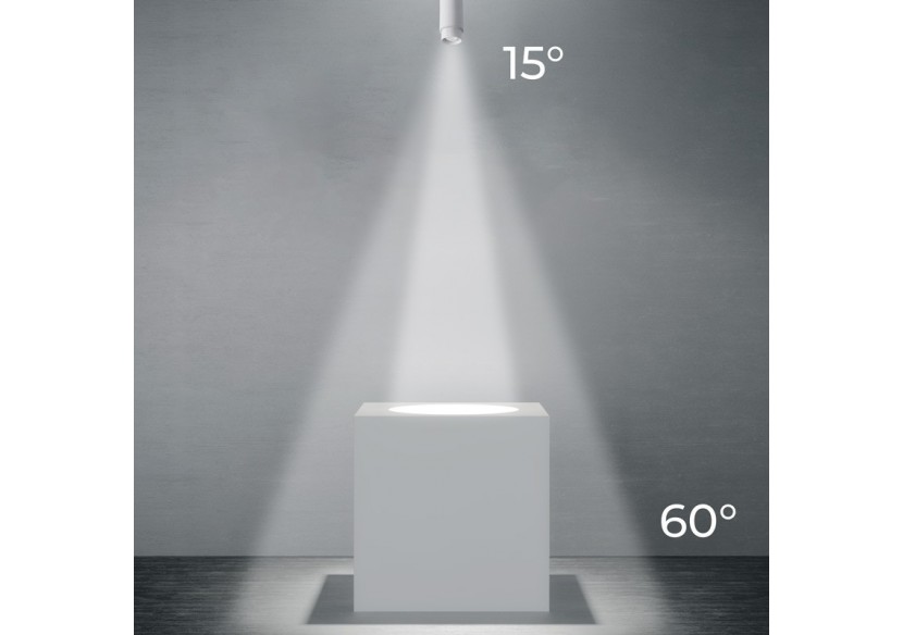 Spot sur rail monophasé avec angle d'éclairage ajustable 8W - B2092-B-270 - Barcelona LED Spot sur rail monophasé avec angle d'éclairage ajustable 8W - B2092-B-270 - Barcelona LED