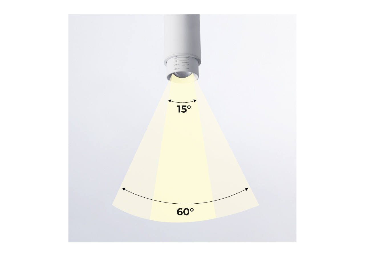 Spot sur rail monophasé avec angle d'éclairage ajustable 8W - B2092-B-270 - Barcelona LED