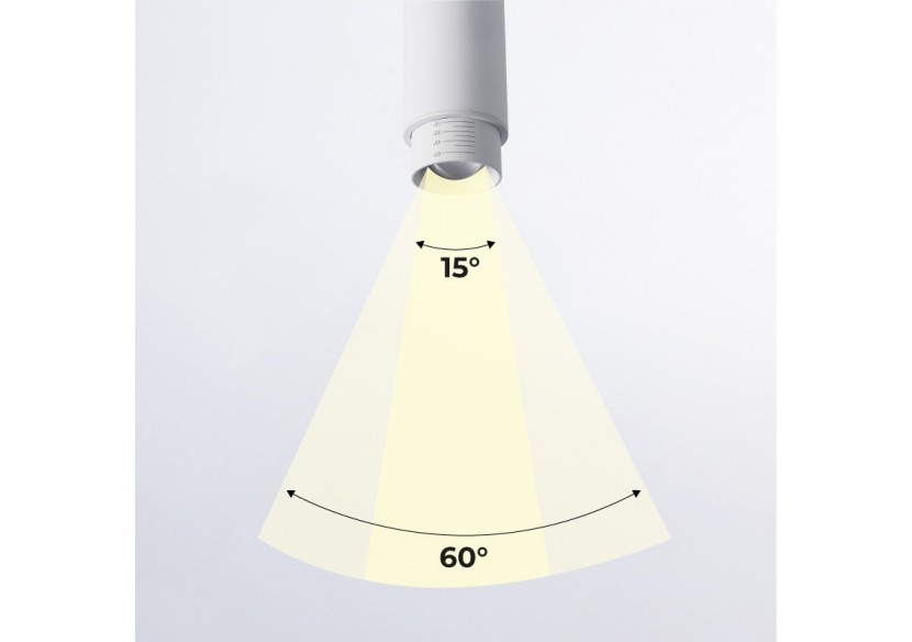 Spot sur rail monophasé avec angle d'éclairage ajustable 8W - B2092-B-270 - Barcelona LED Spot sur rail monophasé avec angle d'éclairage ajustable 8W - B2092-B-270 - Barcelona LED