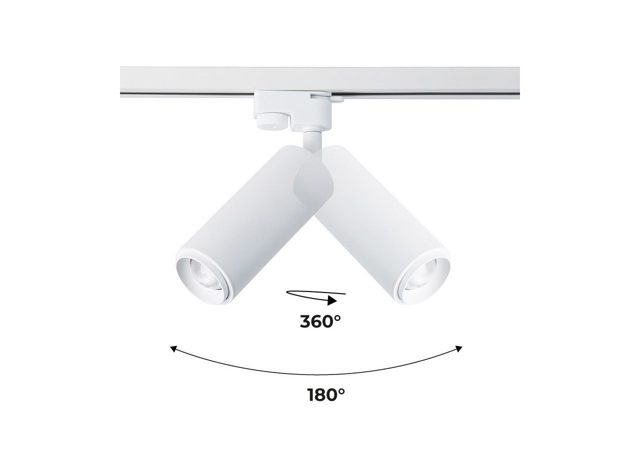 Spot sur rail monophasé avec angle d'éclairage ajustable 8W - B2092-B-270 - Barcelona LED