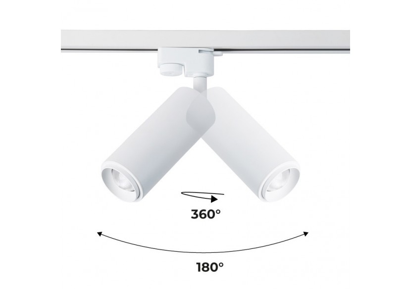 Spot sur rail monophasé avec angle d'éclairage ajustable 8W - B2092-B-270 - Barcelona LED Spot sur rail monophasé avec angle d'éclairage ajustable 8W - B2092-B-270 - Barcelona LED