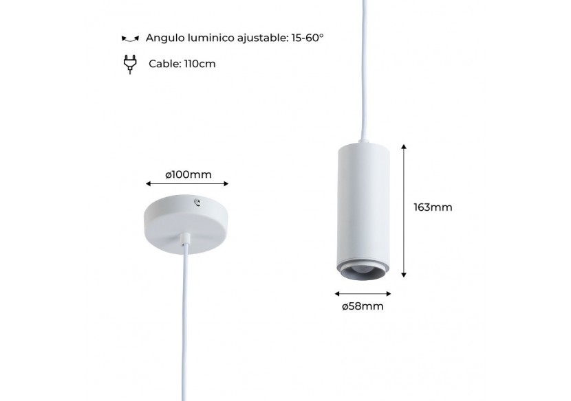 Suspension avec angle d'éclairage réglable 8W 2800K - B2093-B-270 - Barcelona LED Suspension avec angle d'éclairage réglable 8W 2800K - B2093-B-270 - Barcelona LED