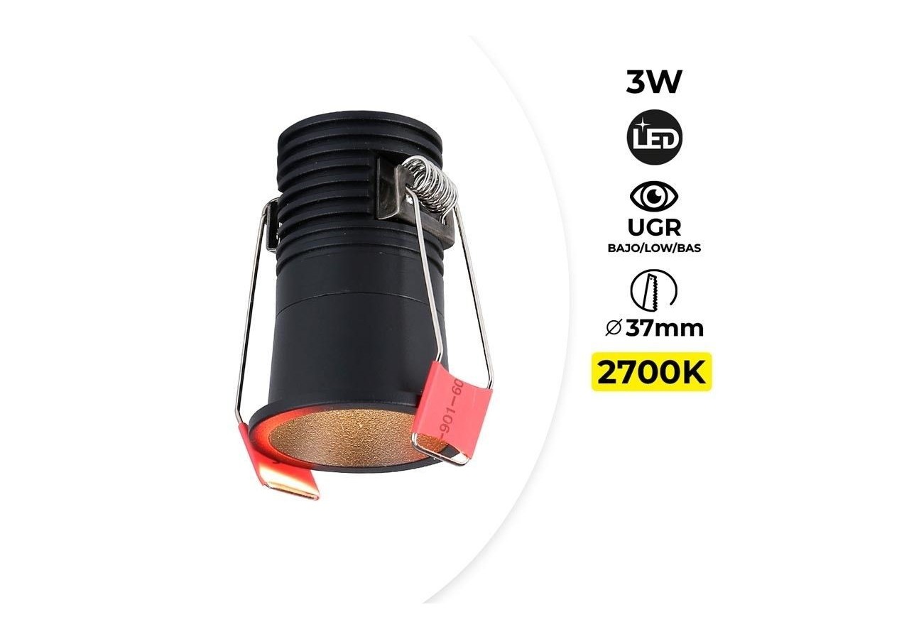 Spot LED encastré-Puce Cree-Faible UGR-2700K-3W - B2053-N - Barcelona LED