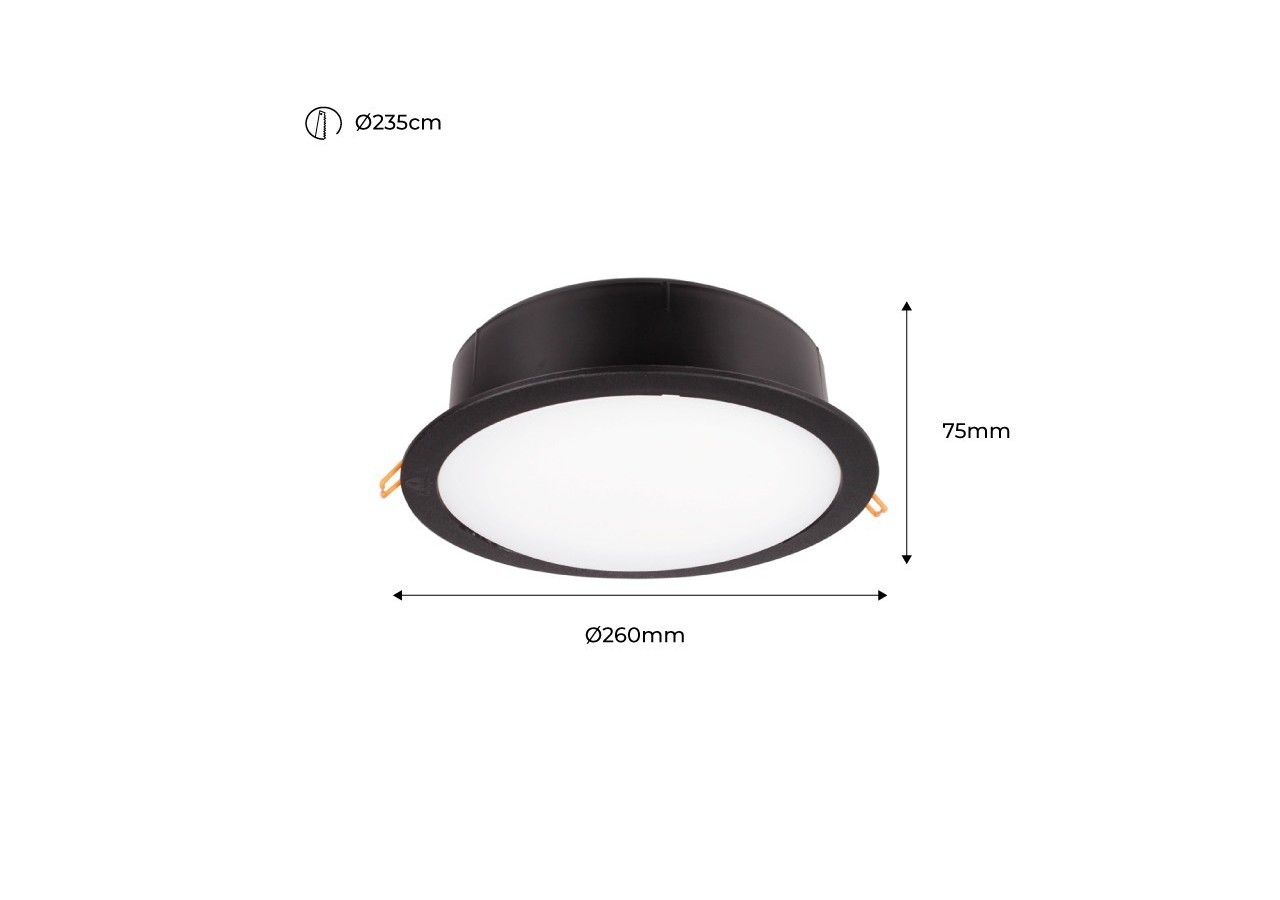 Spot LED encastrable rond étanche CCT Fumagalli "Teresa 260" 18W IP55 - 5L0.000.000.AYE1K - Barcelona LED