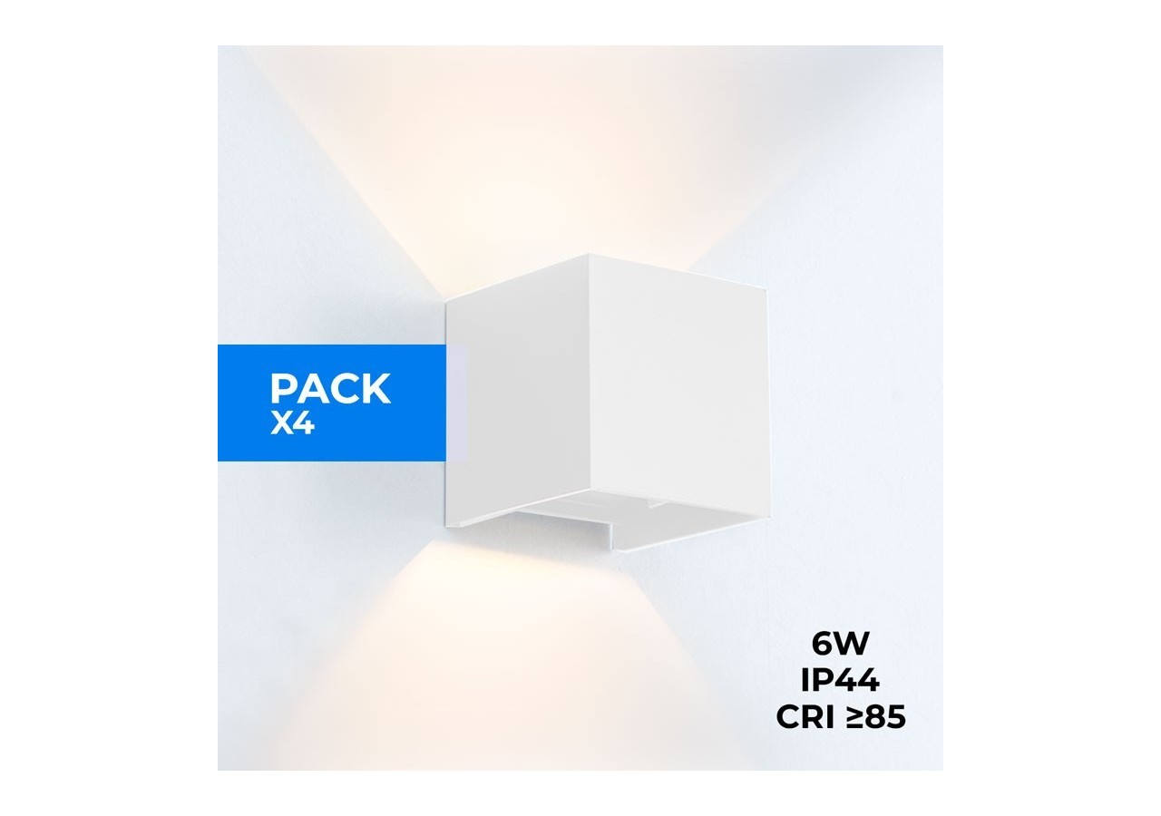 Lot de 4 appliques murales "KURTIN" 6W ouverture lumineuse réglable - K1515-4-B - Barcelona LED