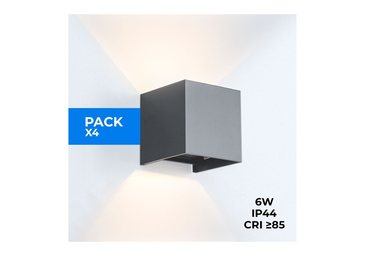 Lot de 4 appliques murales "KURTIN" 6W ouverture lumineuse réglable - K1515-4-G - Barcelona LED
