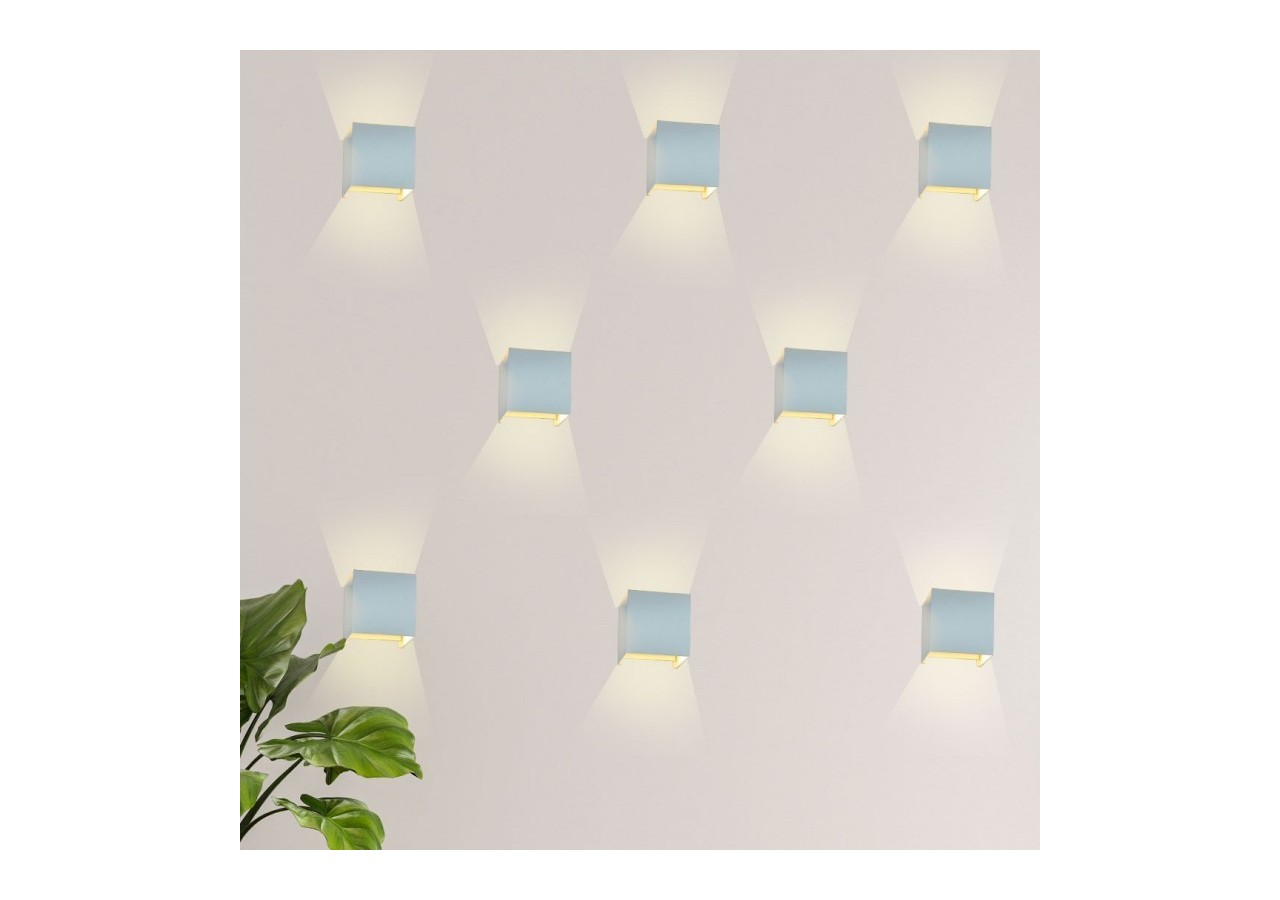Lot de 8 appliques murales "KURTIN" 6W ouverture lumineuse réglable - K1515-8-B - Barcelona LED