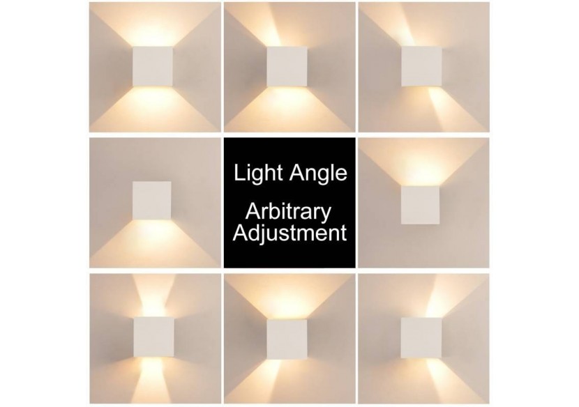 Lot de 8 appliques murales "KURTIN" 6W ouverture lumineuse réglable - K1515-8-B - Barcelona LED Lot de 8 appliques murales "KURTIN" 6W ouverture lumineuse réglable - K1515-8-B - Barcelona LED