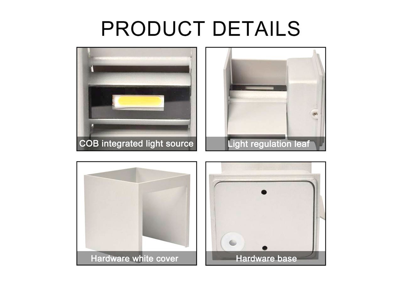 Lot de 8 appliques murales "KURTIN" 6W ouverture lumineuse réglable - K1515-8-B - Barcelona LED