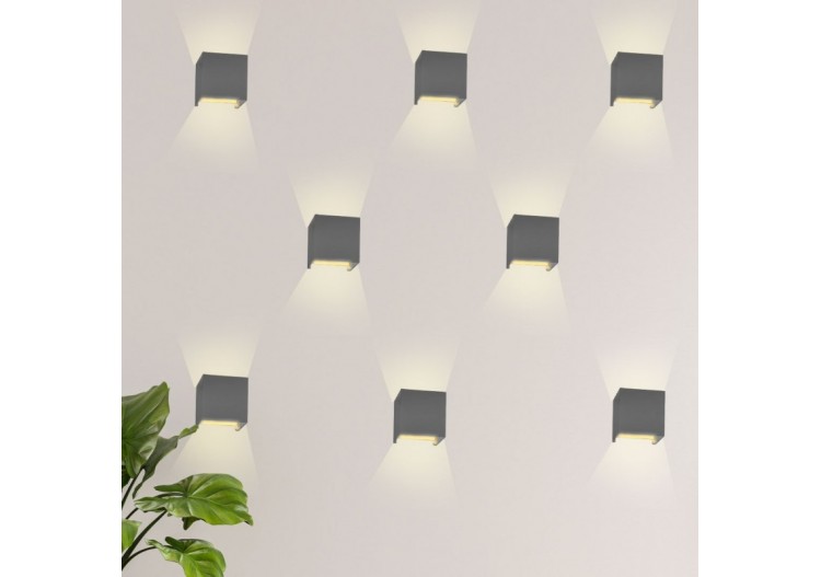Lot de 8 appliques murales "KURTIN" 6W ouverture lumineuse réglable - K1515-8-G - Barcelona LED 2