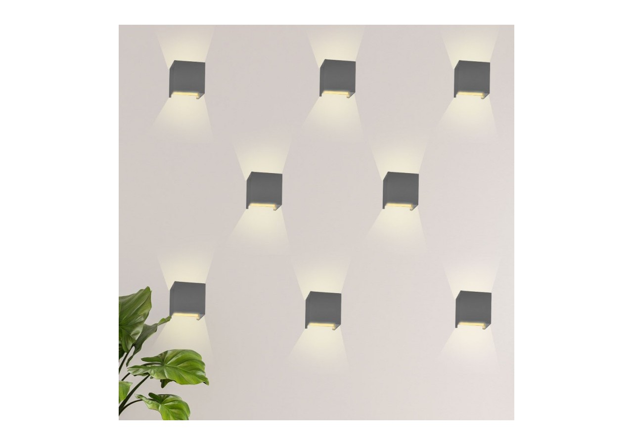 Lot de 8 appliques murales "KURTIN" 6W ouverture lumineuse réglable - K1515-8-G - Barcelona LED