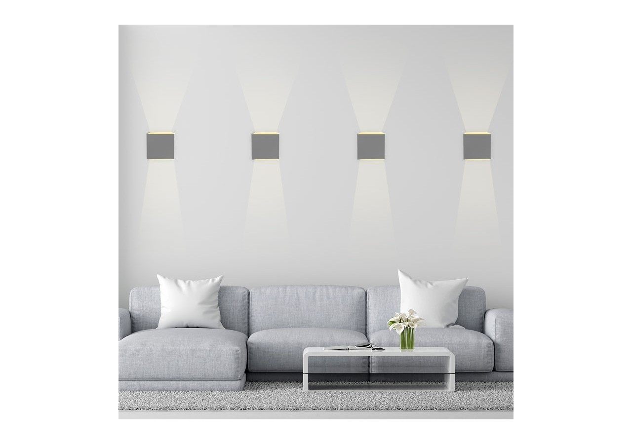 Lot de 8 appliques murales "KURTIN" 6W ouverture lumineuse réglable - K1515-8-G - Barcelona LED