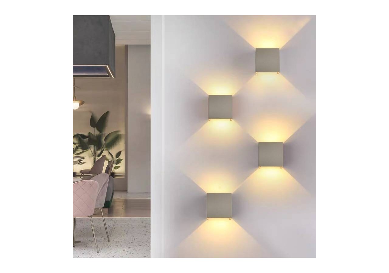 Lot de 8 appliques murales "KURTIN" 6W ouverture lumineuse réglable - K1515-8-G - Barcelona LED