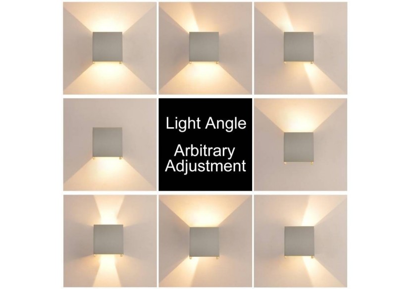 Lot de 8 appliques murales "KURTIN" 6W ouverture lumineuse réglable - K1515-8-G - Barcelona LED Lot de 8 appliques murales "KURTIN" 6W ouverture lumineuse réglable - K1515-8-G - Barcelona LED