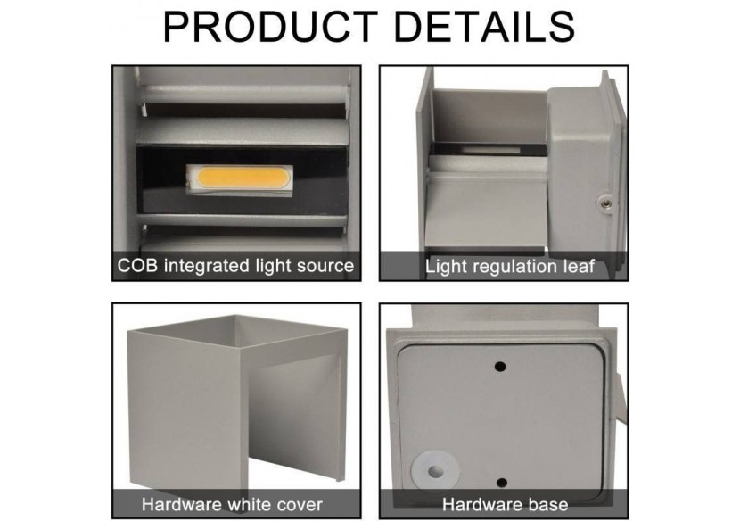 Lot de 2 appliques murales "KURTIN" 6W ouverture lumineuse réglable - K1515-2-G - Barcelona LED Lot de 2 appliques murales "KURTIN" 6W ouverture lumineuse réglable - K1515-2-G - Barcelona LED