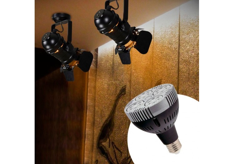 Kit projecteur "CINEMA" orientable pour rail avec ampoule LED PAR30 E27 - K233-BC - Barcelona LED 2