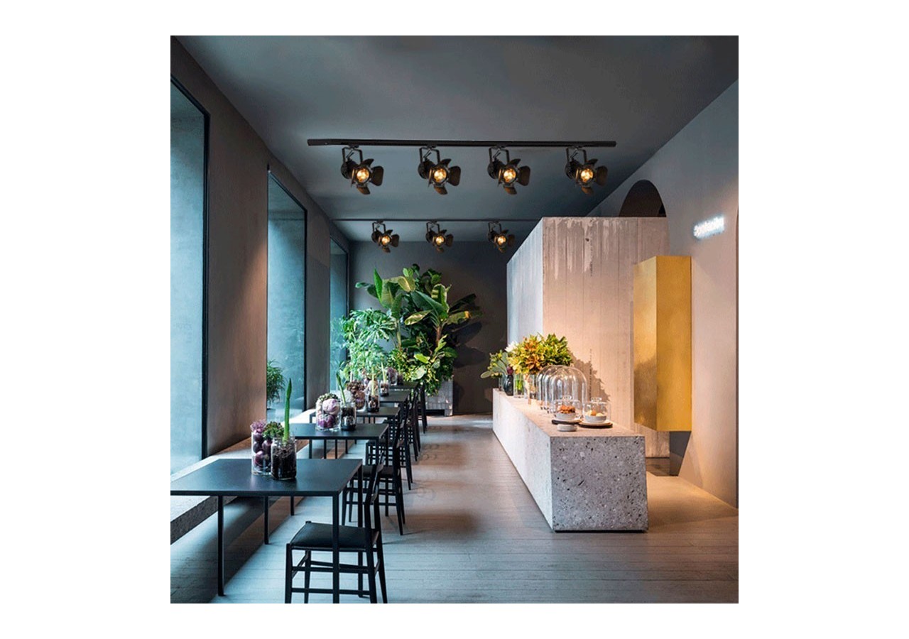 Kit projecteur "CINEMA" orientable pour rail triphasé avec ampoule LED PAR30 E27 - K233-TRI-BC - Barcelona LED