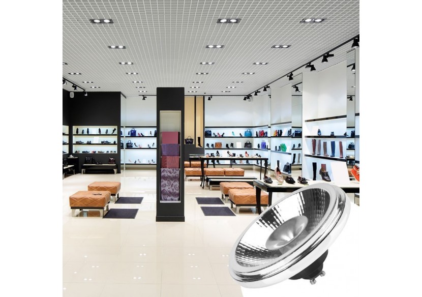 Pack projecteur rail monophasé + ampoule LED AR111 GU10 - K00582-B-BN - Barcelona LED