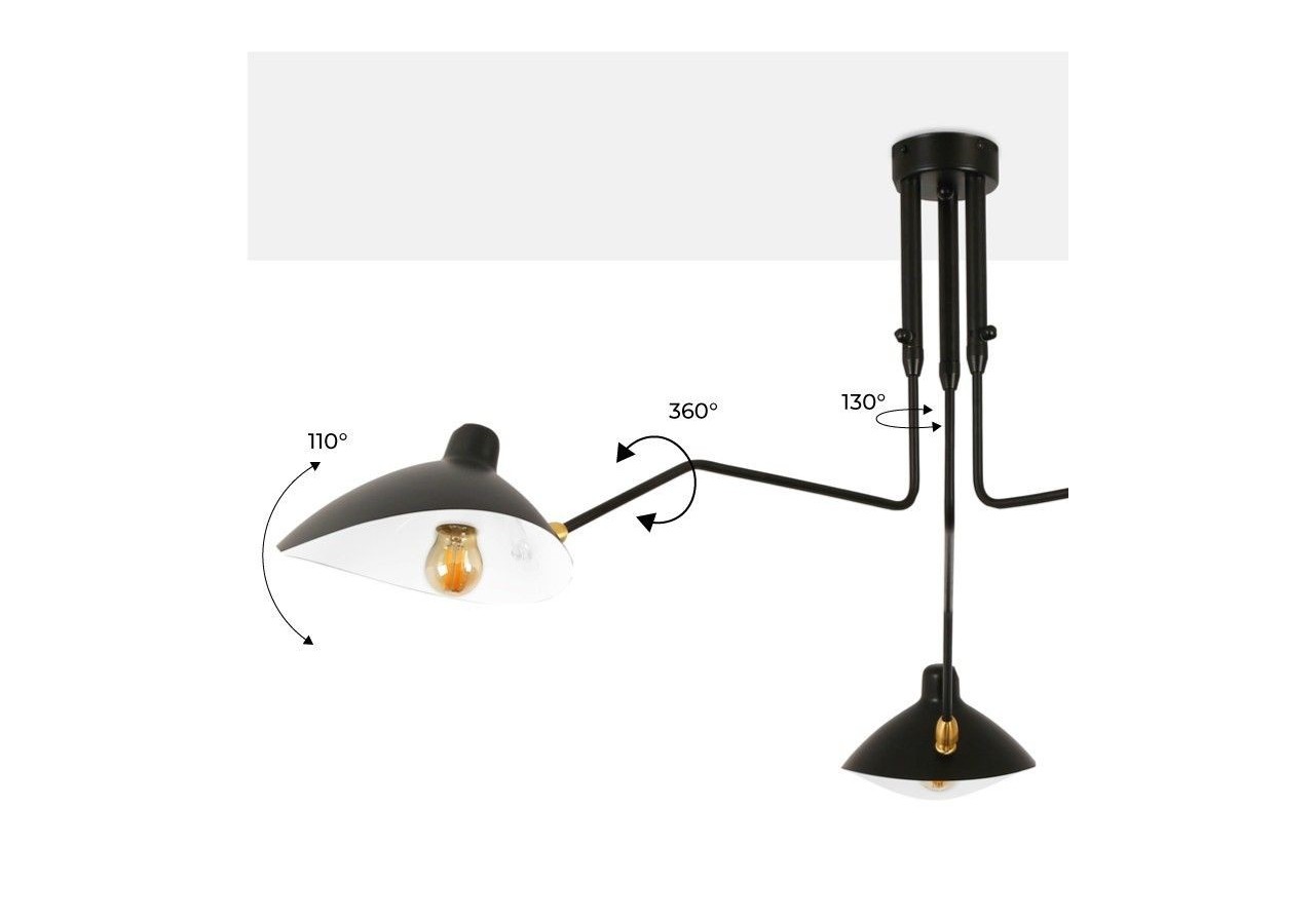 Plafonnier design "Muller"-3xE27 - L3070-N - Barcelona LED