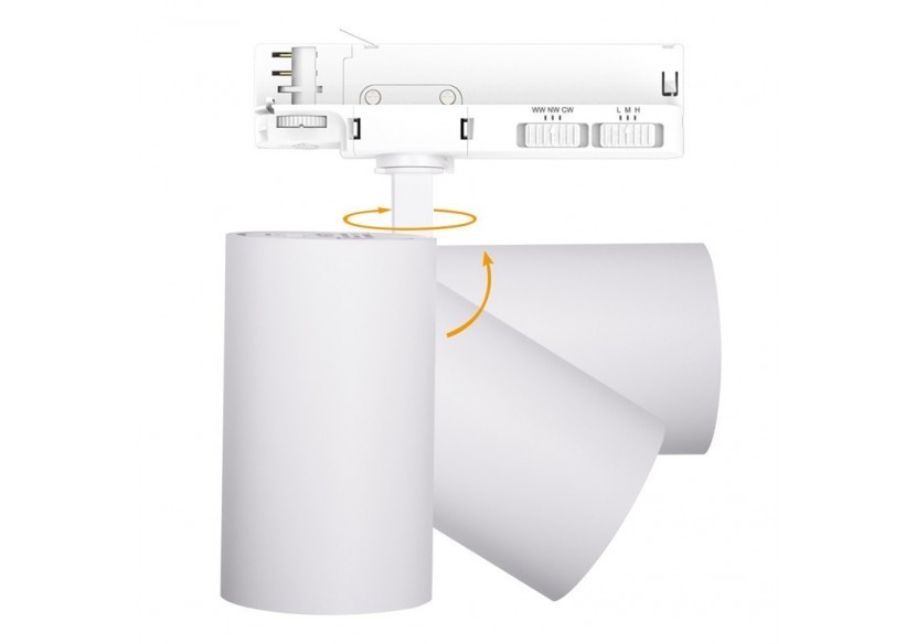 Projecteur sur rail triphasé CCT 30W/35W/40W - B00221-B-CCT - Barcelona LED