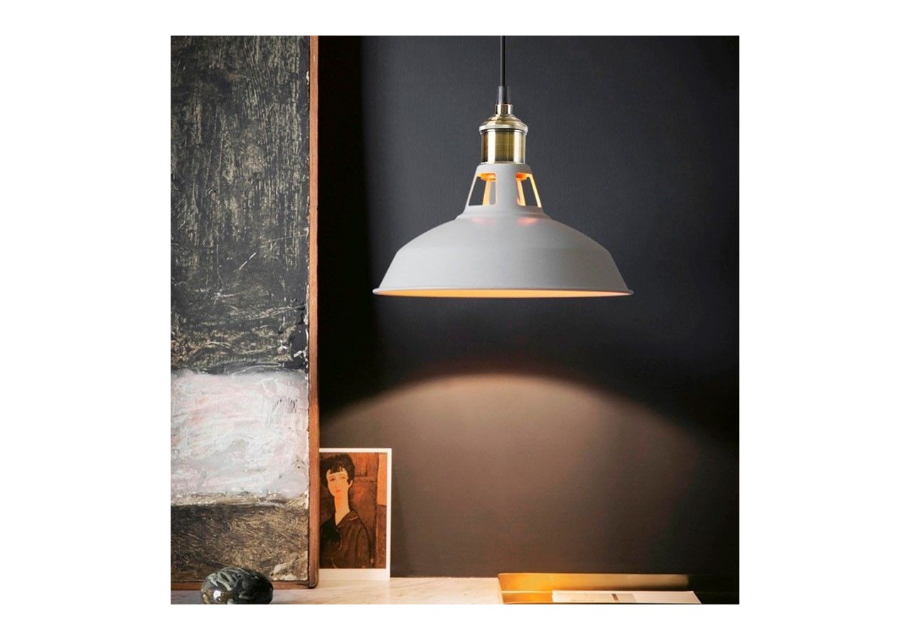 Suspension style rétro industriel "MANACOR" avec dôme en métal - LN1106-B - Barcelona LED