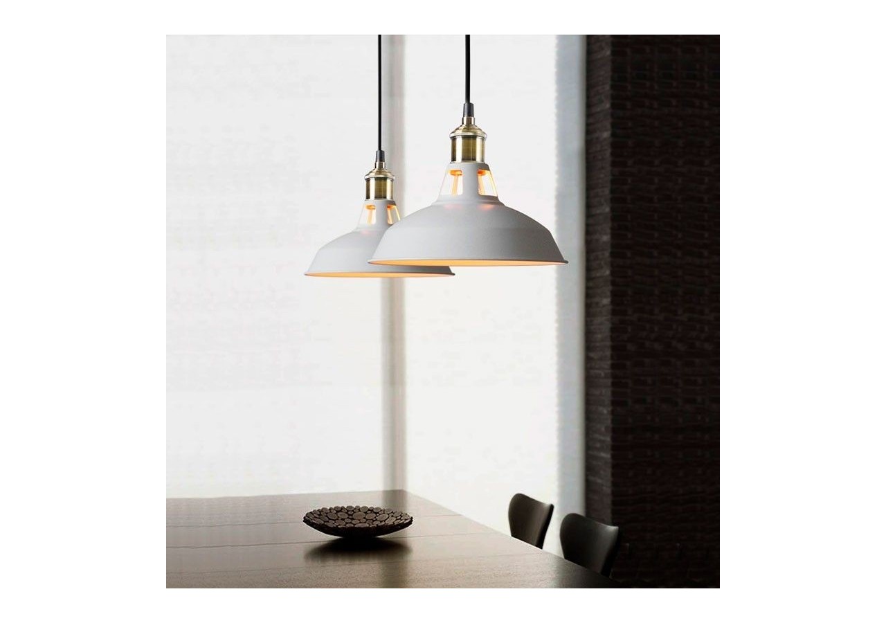 Suspension style rétro industriel "MANACOR" avec dôme en métal - LN1106-B - Barcelona LED