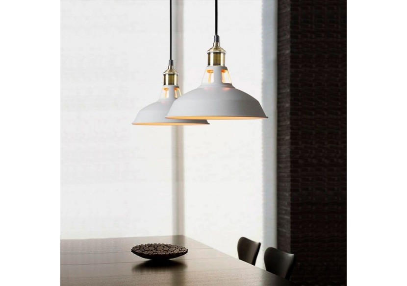 Suspension style rétro industriel "MANACOR" avec dôme en métal - LN1106-B - Barcelona LED