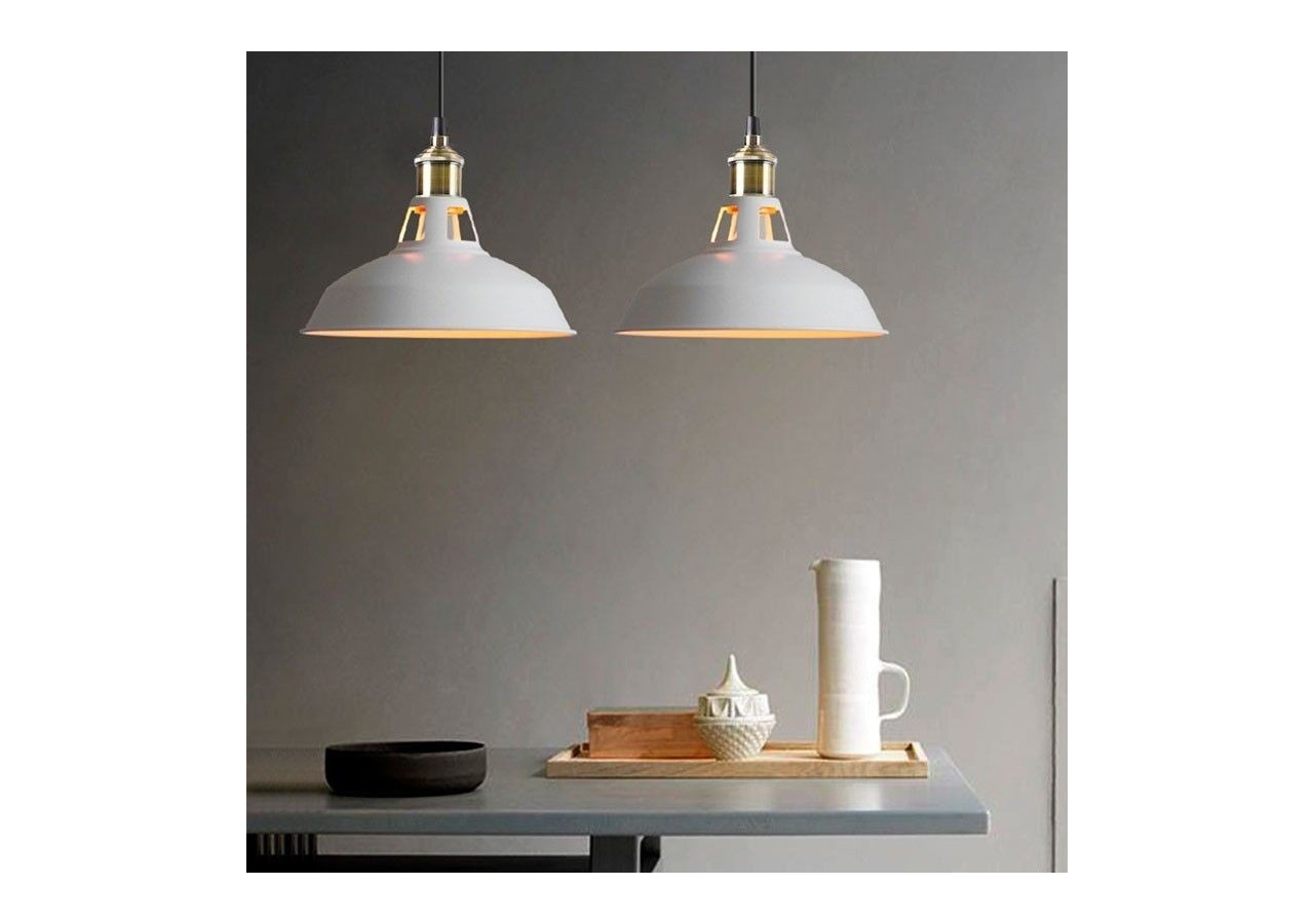 Suspension style rétro industriel "MANACOR" avec dôme en métal - LN1106-B - Barcelona LED